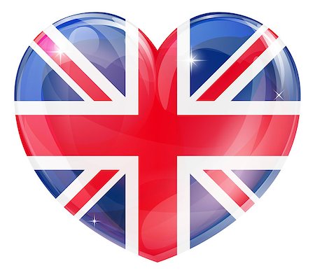 simsearch:400-06326700,k - Britian flag love heart concept with the British flag in a heart shape Stock Photo - Budget Royalty-Free & Subscription, Code: 400-07424371