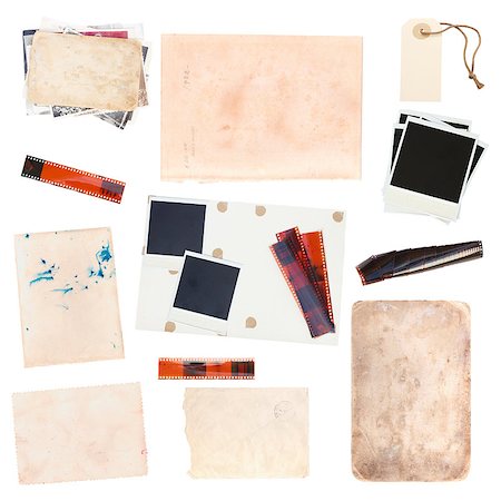 simsearch:400-07405808,k - set of various old paper sheets and vintage photos isolated on white background Stock Photo - Budget Royalty-Free & Subscription, Code: 400-07424373