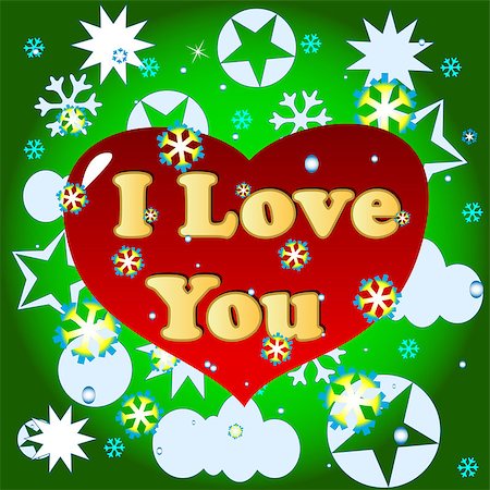 simsearch:400-07265035,k - Text I love you with heart in unique style Stock Photo - Budget Royalty-Free & Subscription, Code: 400-07424546