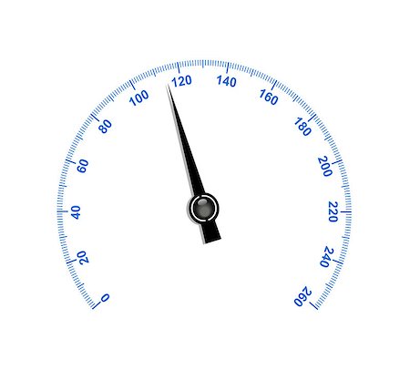 Needle speedometer with blue numbers on white background Stock Photo - Budget Royalty-Free & Subscription, Code: 400-07425060