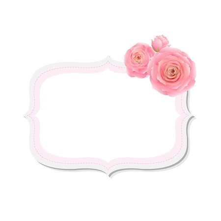 Pastel Pink Rose Label, With Gradient Mesh, Vector Illustration Foto de stock - Super Valor sin royalties y Suscripción, Código: 400-07425207