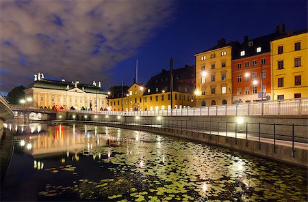 stockholm night cityscape - Night view of Stockholms old city Stock Photo - Budget Royalty-Free & Subscription, Code: 400-07425273