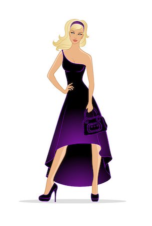 Vector illustration of Woman in dress Stock Photo - Budget Royalty-Free & Subscription, Code: 400-07425319