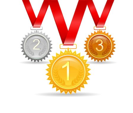 Vector illustration of Three medals for awards Stock Photo - Budget Royalty-Free & Subscription, Code: 400-07425325