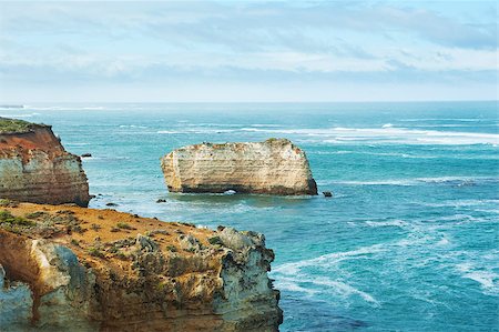 famous landmarks in victoria australia - One of the famous  rocks in the Bay of Islands Coastal Park,Great Ocean Road, Australia Stock Photo - Budget Royalty-Free & Subscription, Code: 400-07425492