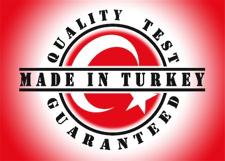 simsearch:400-06473938,k - Quality test guaranteed stamp with a national flag inside, Turkey Foto de stock - Super Valor sin royalties y Suscripción, Código: 400-07425544