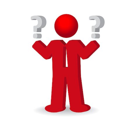 simsearch:400-06952074,k - Business man, person with a question mark, vector illustration Fotografie stock - Microstock e Abbonamento, Codice: 400-07425571