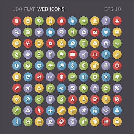 sign shop icon - 100 Flat web interface icons. Vector eps10 contains objects with transparency. Stock Photo - Budget Royalty-Free & Subscription, Code: 400-07425583