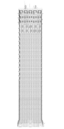 Highly detailed building. Isolated wire-frame render on a white background Stock Photo - Budget Royalty-Free & Subscription, Code: 400-07425695