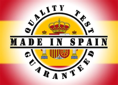 Quality test guaranteed stamp with a national flag inside, Spain Stock Photo - Budget Royalty-Free & Subscription, Code: 400-07425851