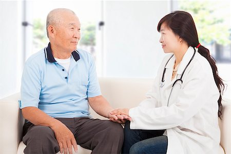 friendly doctor caring senior man indoor room Stock Photo - Budget Royalty-Free & Subscription, Code: 400-07425860