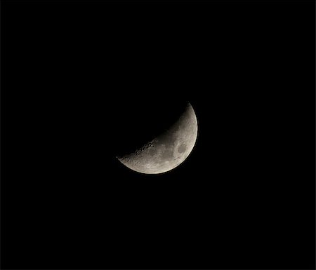 Waxing crescent moon showing craters Stock Photo - Budget Royalty-Free & Subscription, Code: 400-07426014