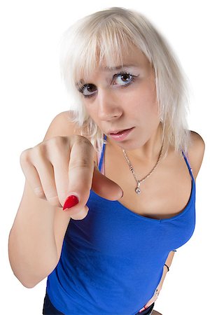 Woman making faces - isolated photo portrait with white background Photographie de stock - Aubaine LD & Abonnement, Code: 400-07426155