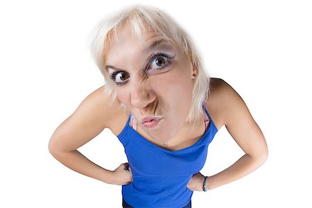 Angry woman - isolated photo portrait with white background Photographie de stock - Aubaine LD & Abonnement, Code: 400-07426157