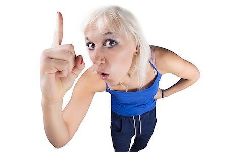 Woman making faces - isolated photo portrait with white background Photographie de stock - Aubaine LD & Abonnement, Code: 400-07426158