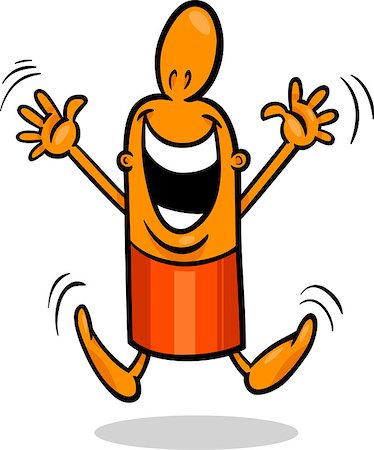 simsearch:400-07407480,k - Cartoon Illustration of Happy or Excited Funny Guy Character Stockbilder - Microstock & Abonnement, Bildnummer: 400-07426335