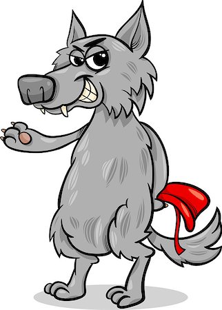 simsearch:400-07486756,k - Cartoon Illustration of Bad Wolf Character from Little Red Riding Hood Fairy Tale Stock Photo - Budget Royalty-Free & Subscription, Code: 400-07426338