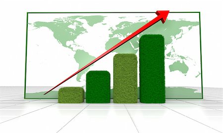 simsearch:400-06928460,k - Green grassy growth chart with world map in the background. Elements of this image furnished by NASA. Stock Photo - Budget Royalty-Free & Subscription, Code: 400-07426634