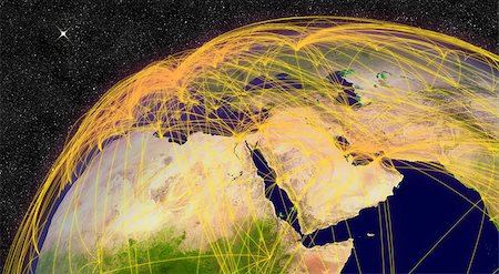 Air travel network over Middle East. Elements of this image furnished by NASA. Photographie de stock - Aubaine LD & Abonnement, Code: 400-07426645