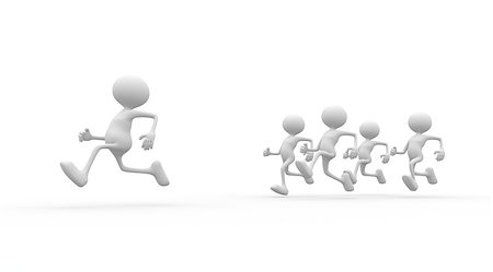 3d people - men, person running. Jogging Stock Photo - Budget Royalty-Free & Subscription, Code: 400-07427352