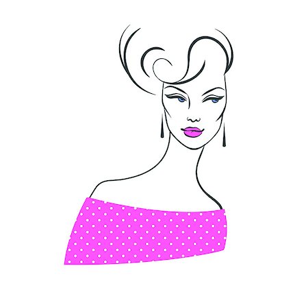 retro beauty salon images - Vector illustration of Beautiful woman eps 10 Photographie de stock - Aubaine LD & Abonnement, Code: 400-07427406
