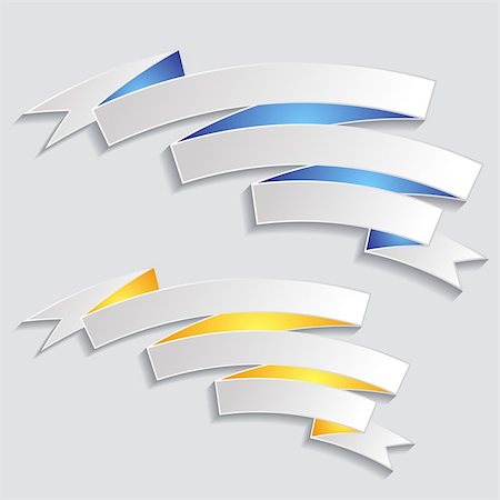royal banner - Two white vector ribbon banners on grey background Stock Photo - Budget Royalty-Free & Subscription, Code: 400-07427508