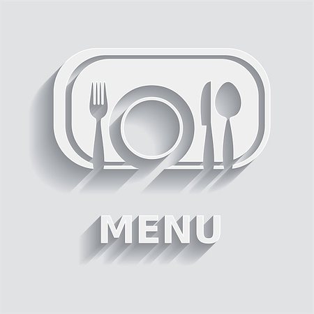 fork and spoon frame - White and grey vector modern restaurant menu design Stock Photo - Budget Royalty-Free & Subscription, Code: 400-07427510