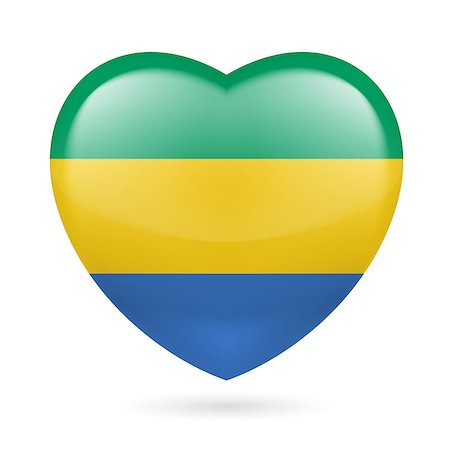 Heart with Gabonese flag colors. I love Gabon Photographie de stock - Aubaine LD & Abonnement, Code: 400-07427524