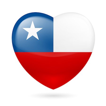 simsearch:400-07430535,k - Heart with Chilean flag colors. I love Chile Fotografie stock - Microstock e Abbonamento, Codice: 400-07427528