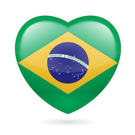 simsearch:400-07430535,k - Heart with Brazaillan flag colors. I love Brazil Photographie de stock - Aubaine LD & Abonnement, Code: 400-07427523