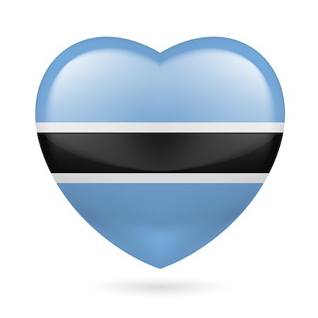 simsearch:400-07430535,k - I love Botswana. Heart with flag colors Fotografie stock - Microstock e Abbonamento, Codice: 400-07427552