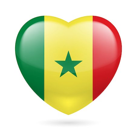 senegal people - Heart with Senegalese flag colors. I love Senegal Stock Photo - Budget Royalty-Free & Subscription, Code: 400-07427561