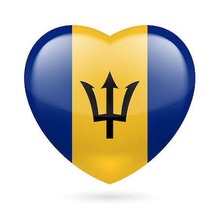 simsearch:400-07430535,k - Heart with Barbadian flag colors. I love Barbados Photographie de stock - Aubaine LD & Abonnement, Code: 400-07427575