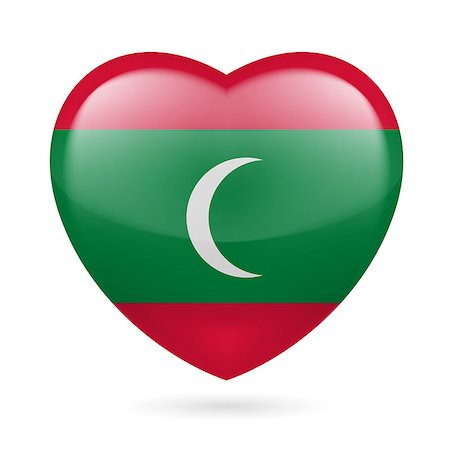 simsearch:400-07430535,k - Heart with Maldivian flag colors. I love Maldives Fotografie stock - Microstock e Abbonamento, Codice: 400-07427572