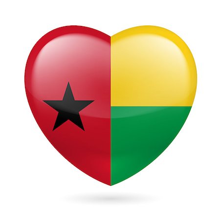 simsearch:400-07430535,k - I love Guinea Bissau. Heart with flag colors Fotografie stock - Microstock e Abbonamento, Codice: 400-07427580