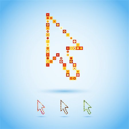 simsearch:400-07571425,k - Multicolor arrow cursor in pixel style. Vector Illustration EPS10. Stock Photo - Budget Royalty-Free & Subscription, Code: 400-07427631
