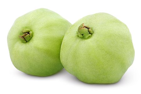 simsearch:400-09220883,k - Two green guavas isolated on white with clipping path Stock Photo - Budget Royalty-Free & Subscription, Code: 400-07427728