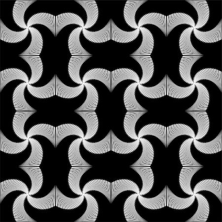 simsearch:400-07631184,k - Design seamless monochrome whirl motion pattern. Abstract waving lines textured background. Vector art Stockbilder - Microstock & Abonnement, Bildnummer: 400-07427743
