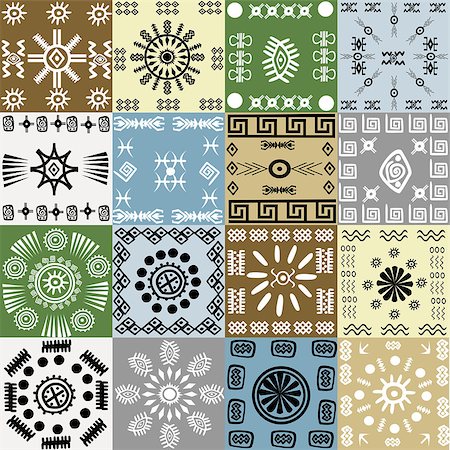 simsearch:400-06424075,k - Tribal motifs background in squares Stock Photo - Budget Royalty-Free & Subscription, Code: 400-07428543