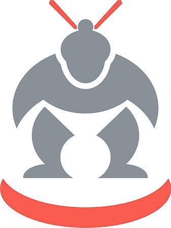 sumo wrestler (male) - illustration of a Japanese sumo wrestler facing front isolated on white background. Foto de stock - Super Valor sin royalties y Suscripción, Código: 400-07428612
