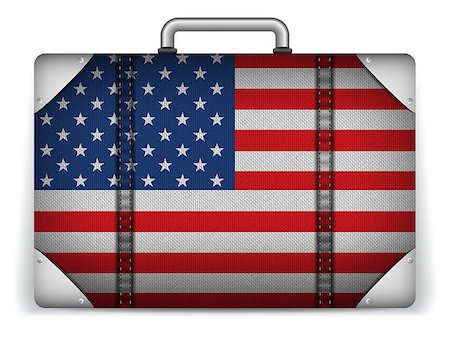 simsearch:400-07498653,k - Vector - USA Travel Luggage with Flag for Vacation Foto de stock - Super Valor sin royalties y Suscripción, Código: 400-07429056