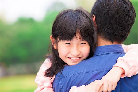 simsearch:400-07715953,k - beautiful little girl hugging embracing her father Stock Photo - Budget Royalty-Free & Subscription, Code: 400-07429135