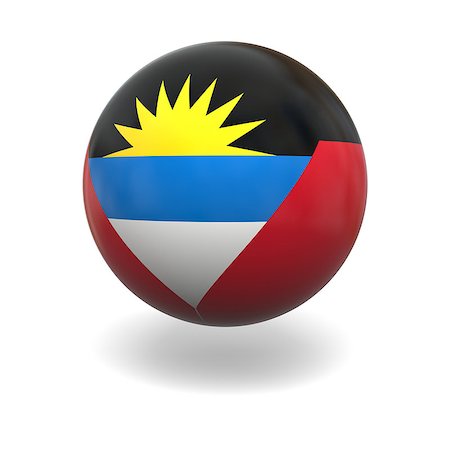 National flag of Antigua and Barbuda on sphere isolated on white background Stock Photo - Budget Royalty-Free & Subscription, Code: 400-07429195