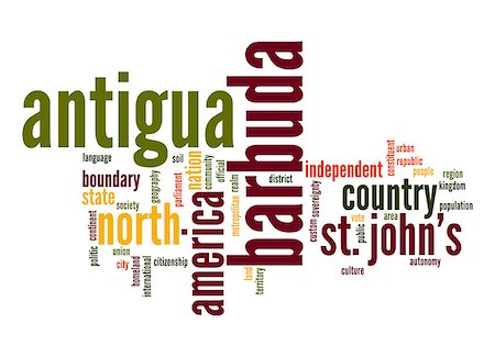 Antigua and Barbuda word cloud Stock Photo - Budget Royalty-Free & Subscription, Code: 400-07429466