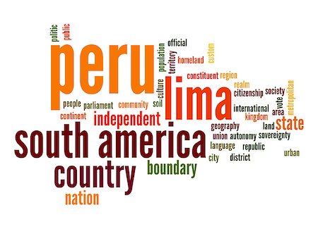south american country peru - Peru word cloud Stock Photo - Budget Royalty-Free & Subscription, Code: 400-07429547