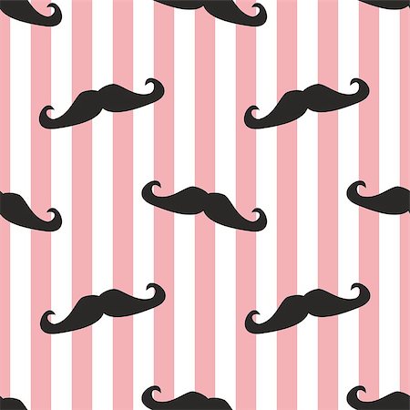 rogues - Seamless vector mustache background. Pattern or texture with black curly retro gentleman mustaches on stripes white and pink background. For hipster websites, desktop wallpaper, blog, web design. Stockbilder - Microstock & Abonnement, Bildnummer: 400-07429626