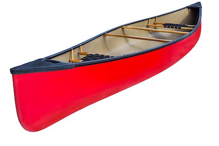 simsearch:400-07546780,k - red tandem canoe with wooden seats and yoke, isolated on white with a clipping path Stock Photo - Budget Royalty-Free & Subscription, Code: 400-07429660