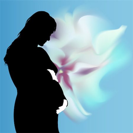 Vector illustration of Pregnant  woman holding her belly Stock Photo - Budget Royalty-Free & Subscription, Code: 400-07429768