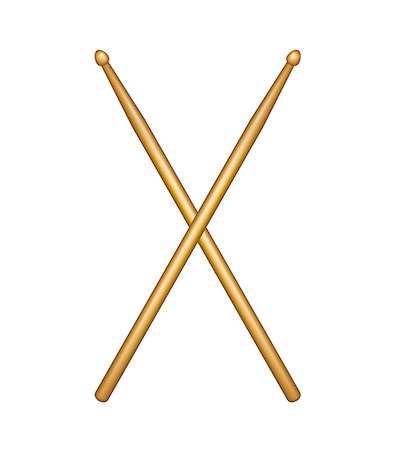 simsearch:400-06133570,k - Crossed pair of wooden drumsticks on white background Stock Photo - Budget Royalty-Free & Subscription, Code: 400-07420151