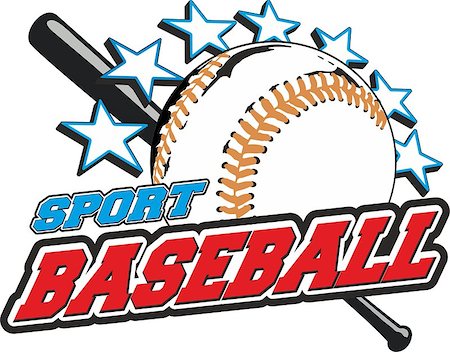 sports vector for t-shirts, prints and logos. With ball bat is star Stock Photo - Budget Royalty-Free & Subscription, Code: 400-07420170